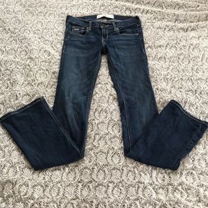 Low rise bootcut blue jeans